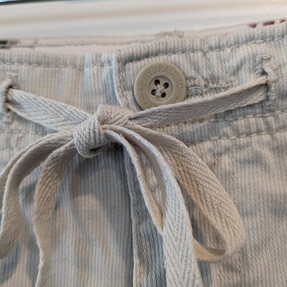 Hydraulic Skirt 9/10 Cream Waist Tie Drawstring Cotton Side-Vents Pockets Y2K - Picture 11 of 16